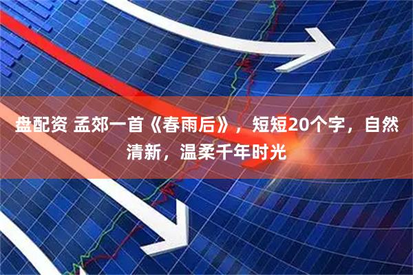 盘配资 孟郊一首《春雨后》，短短20个字，自然清新，温柔千年时光