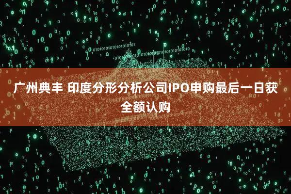 广州典丰 印度分形分析公司IPO申购最后一日获全额认购