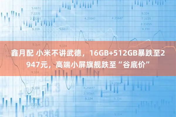 鑫月配 小米不讲武德，16GB+512GB暴跌至2947元，高端小屏旗舰跌至“谷底价”